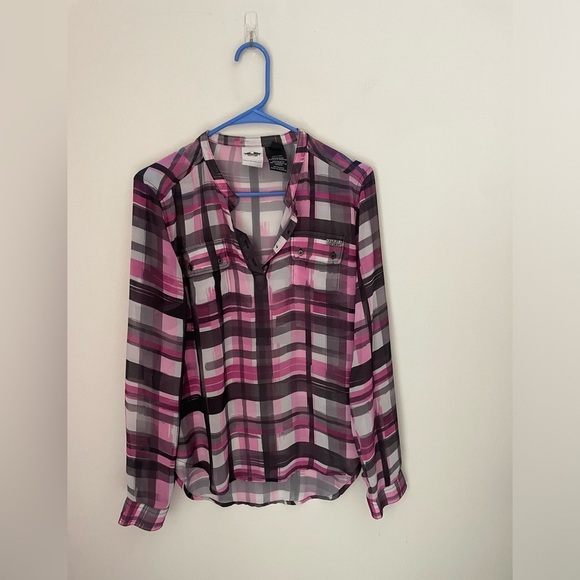 Harley-Davidson Tops - Harley Davidson Pink and Black Long Sleeve Relaxed Button Down Top